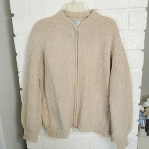 Vintage Wool Sweater Womens Size 38 Peter G's General Stores Chunky Knit Zip Up